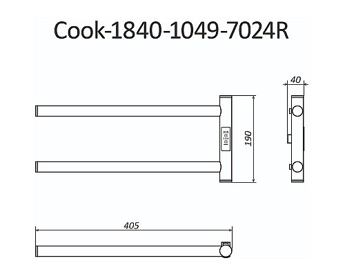 Электрический полотенцесушитель Маргроид Cook 190х110 Cook-1840-1049-7024R правый Графитовый серый Электрический полотенцесушитель Маргроид Cook 190х110 Cook-1840-1049-7024R правый Графитовый серый