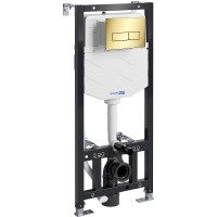 Инсталляция WasserKRAFT Aller для унитаза с клавишей смыва Золото