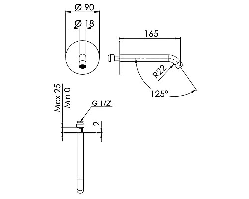 Излив для смесителя Remer X-Style 91XF90 Хром
