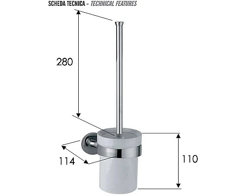 Ершик для унитаза Remer Guest GS66CFP Черный брашированный хром