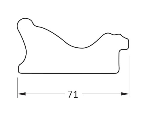 Зеркало Evoform Exclusive 74х54 BY 3923 с фацетом в багетной раме - Черное дерево с золотом 71 мм