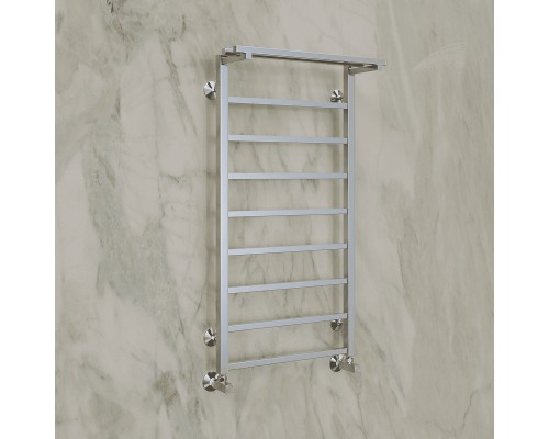 Водяной полотенцесушитель Terminus Контур П7 400х800 4670078529701 с полкой Хром, нижнее подключение, G 1/2" ВР, с угловым соединением