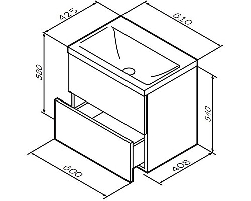 Тумба под раковину AM.PM Gem 60 M90FHX0602HF подвесная Орех