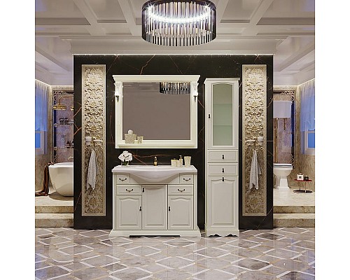 Зеркало Opadiris Риспекто 105 00-00007047 Слоновая кость с выключателем