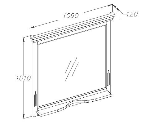 Зеркало Opadiris Риспекто 105 00-00007047 Слоновая кость с выключателем