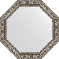 Зеркало Evoform Octagon 50х50 BY 3691 в багетной раме - Виньетка состаренное серебро 56 мм