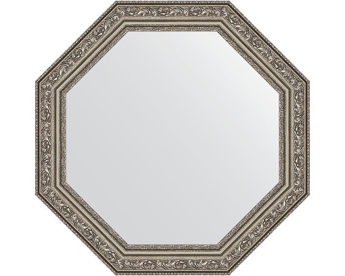 Зеркало Evoform Octagon 50х50 BY 3691 в багетной раме - Виньетка состаренное серебро 56 мм