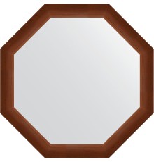 Зеркало Evoform Octagon 72х72 в багетной раме - Орех 65 мм