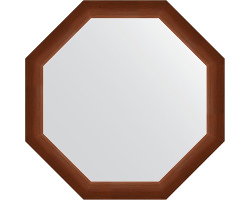 Зеркало Evoform Octagon 72х72 в багетной раме - Орех 65 мм