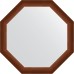 Зеркало Evoform Octagon 72х72 в багетной раме - Орех 65 мм