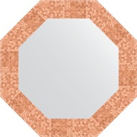 Зеркало Evoform Octagon 53х53 в багетной раме - Соты медь 70 мм