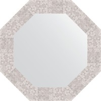 Зеркало Evoform Octagon 53х53 в багетной раме - Соты алюминий 70 мм