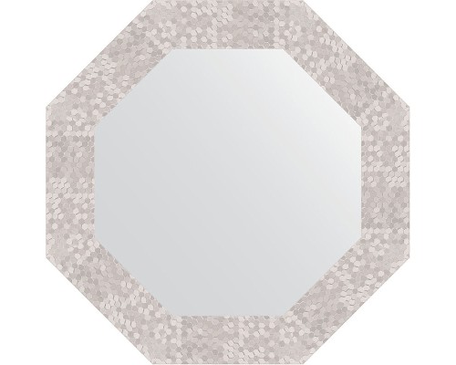 Зеркало Evoform Octagon 53х53 в багетной раме - Соты алюминий 70 мм