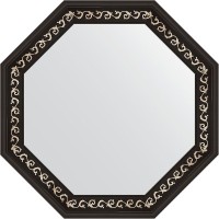Зеркало Evoform Octagon 75х75 в багетной раме - Черный ардеко 81 мм