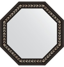 Зеркало Evoform Octagon 75х75 в багетной раме - Черный ардеко 81 мм
