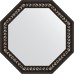 Зеркало Evoform Octagon 75х75 в багетной раме - Черный ардеко 81 мм