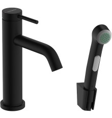 Смеситель для раковины Hansgrohe Tecturis S с гигиеническим душем Черный матовый