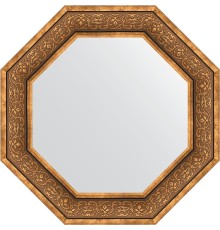 Зеркало Evoform Octagon 69х69 в багетной раме - Вензель бронзовый 101 мм