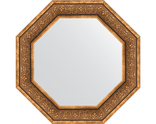 Зеркало Evoform Octagon 69х69 в багетной раме - Вензель бронзовый 101 мм