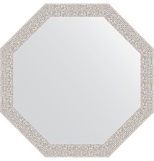Зеркало Evoform Octagon 53х53 в багетной раме - Мозаика хром 46 мм