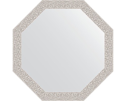 Зеркало Evoform Octagon 53х53 в багетной раме - Мозаика хром 46 мм