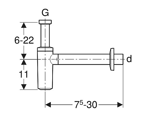 Сифон для раковины Geberit 151.035.14.1 Черный матовый