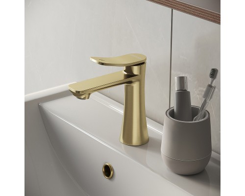 Смеситель для раковины Grossman Advans 510.K35.09.320 Золото брашированное