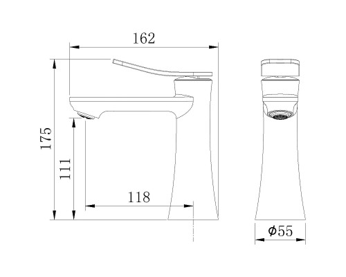 Смеситель для раковины Grossman Advans 510.K35.09.320 Золото брашированное