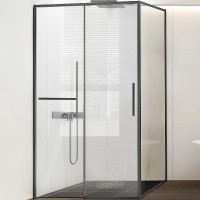 Душевой уголок Vincea Slim Soft 130x90 профиль Вороненая сталь стекло прозрачное
