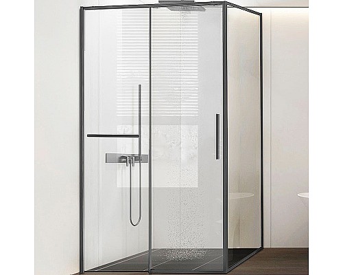 Душевой уголок Vincea Slim Soft 130x90 VSR-1SS9013CLGM профиль Вороненая сталь стекло прозрачное