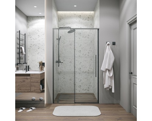 Душевая дверь Grossman Galaxy 100 100.K33.01.100.42.00 профиль Графит сатин стекло прозрачное