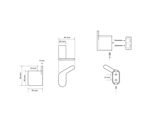 Крючок Bemeta Organic Black 167106190 Черный матовый