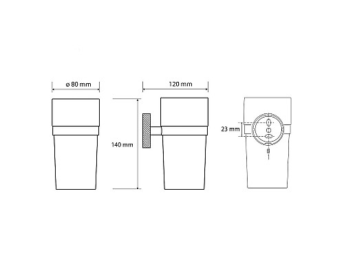 Стакан для зубных щеток Bemeta Stella 166110012 Хром