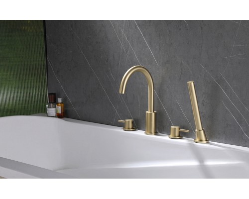 Смеситель на борт ванны Abber Wasser Kreis Золото матовое