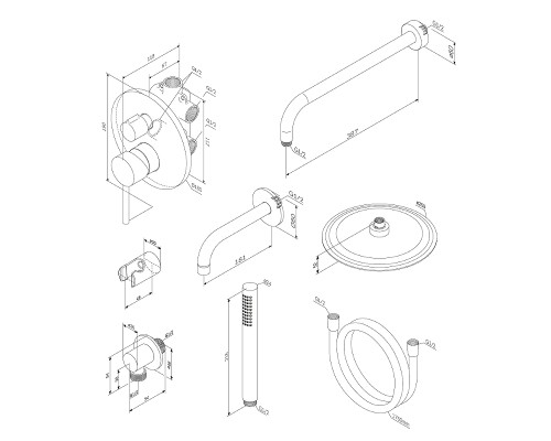 Душевая система Damixa Scandinavian Pure 936510300 Черная матовая
