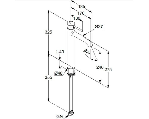 Смеситель для раковины Kludi Bozz 38286N076 Золото брашированное