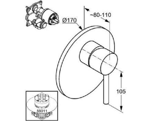 Смеситель для душа Kludi Bozz 38655N076 Золото брашированное