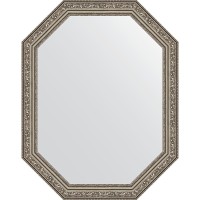 Зеркало Evoform Octagon 55x70 BY 7026 в багетной раме - Виньетка состаренное серебро 56 мм