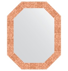 Зеркало Evoform Octagon 57x72 в багетной раме - Соты медь 70 мм