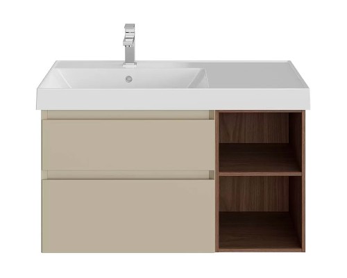 Тумба под раковину Kerama Marazzi Cubo 90 L CUB.90.2Lh\LIM.N подвесная Лимо матовый Структурированный орех