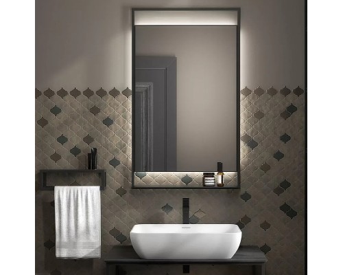 Зеркало Kerama Marazzi Plaza Next 60 PL.N.mi.P.60\BLK с подсветкой Черное матовое с сенсорным выключателем