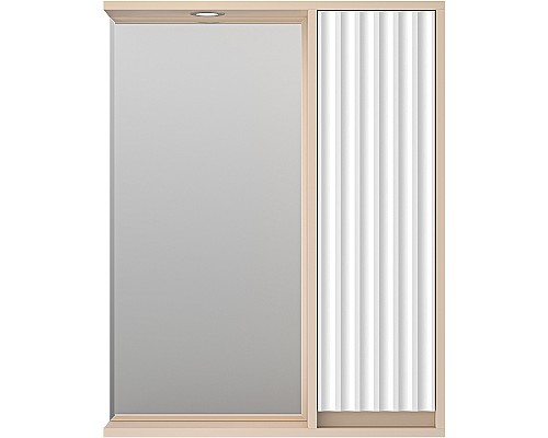 Зеркало со шкафом Brevita Balaton 65 R BAL-04065-03-01П с подсветкой Белое матовое Бежевое матовое Зеркало со шкафом Brevita Balaton 65 R BAL-04065-03-01П с подсветкой Белое матовое Бежевое матовое