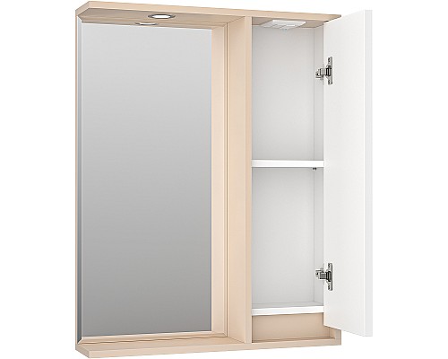 Зеркало со шкафом Brevita Balaton 65 R BAL-04065-03-01П с подсветкой Белое матовое Бежевое матовое Зеркало со шкафом Brevita Balaton 65 R BAL-04065-03-01П с подсветкой Белое матовое Бежевое матовое