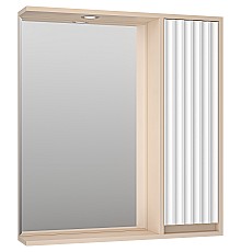 Зеркало со шкафом Brevita Balaton 75 R BAL-04075-03-01П с подсветкой Белое матовое Бежевое матовое