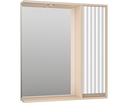 Зеркало со шкафом Brevita Balaton 75 R BAL-04075-03-01П с подсветкой Белое матовое Бежевое матовое Зеркало со шкафом Brevita Balaton 75 R BAL-04075-03-01П с подсветкой Белое матовое Бежевое матовое