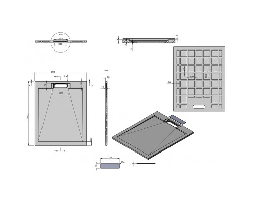 Душевой поддон из искусственного камня Esbano Luxe ESP-LX108W 100x80 ESPLX 108W Белый матовый