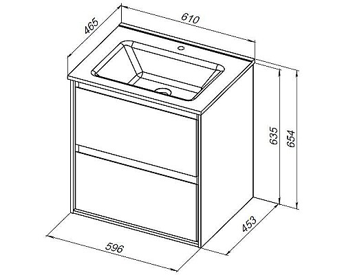 Тумба под раковину Aquanet Милан 60 336377 подвесная Дуб рустикальный