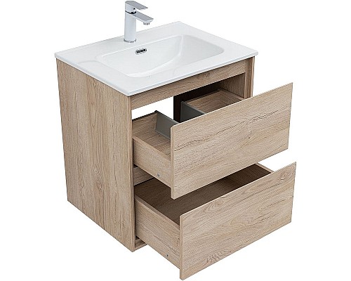 Тумба под раковину Aquanet Милан 60 336382 подвесная Дуб светлый