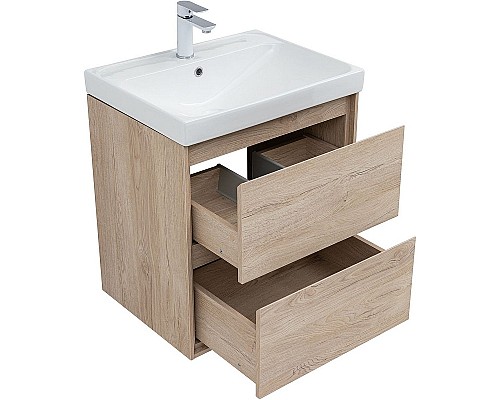 Тумба под раковину Aquanet Милан 60 336382 подвесная Дуб светлый
