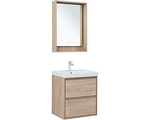 Тумба под раковину Aquanet Милан 60 336382 подвесная Дуб светлый